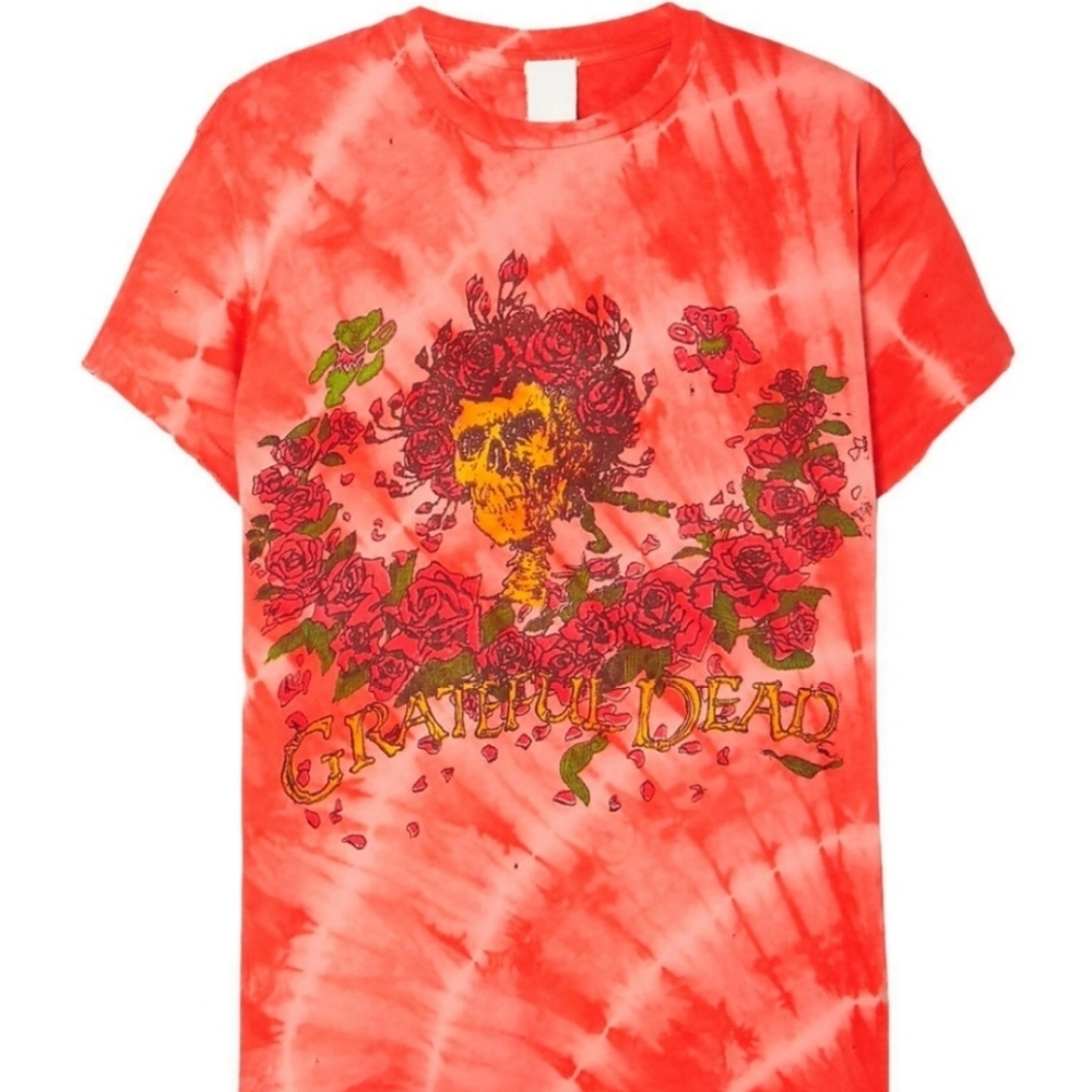 Madeworn Grateful Dead Distressed Tie Dye Relax T-ShirtSize S Red Orange - Picture 2 of 10